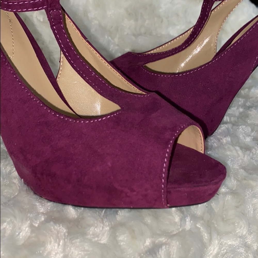 Plum Platform Peep Toe